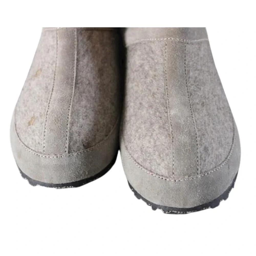Zdar Wool Felt Suede‎ Shearling Lined Winter Snow Boots Taupe Gray Women's 36